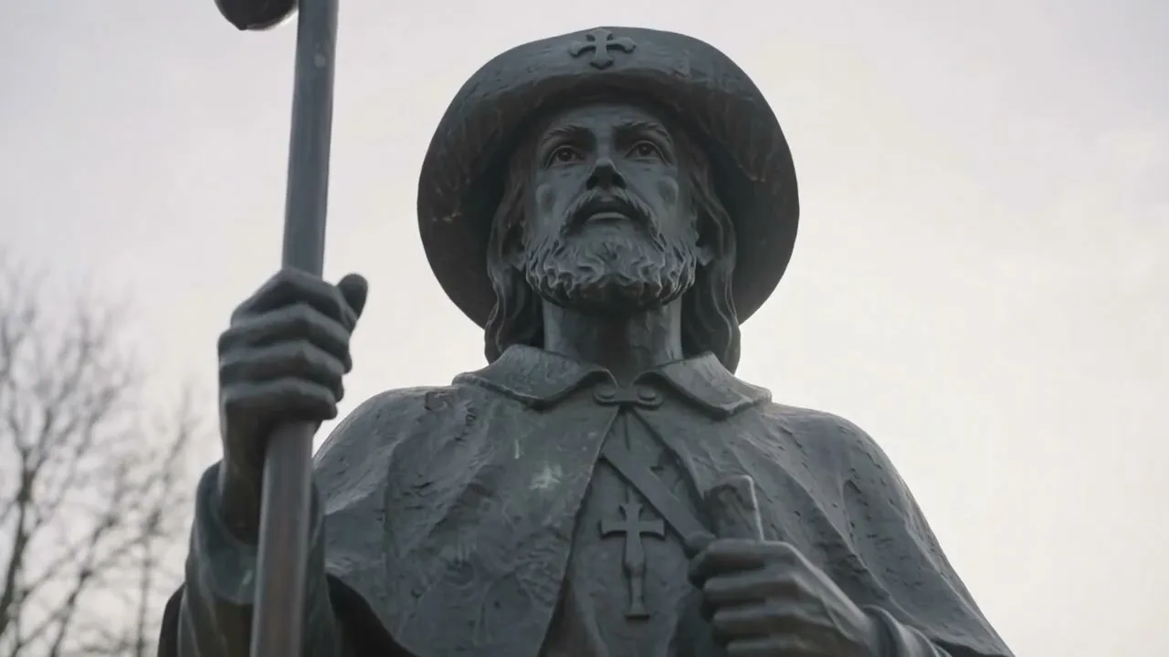 Pilgrim statue featured in the Caminos film